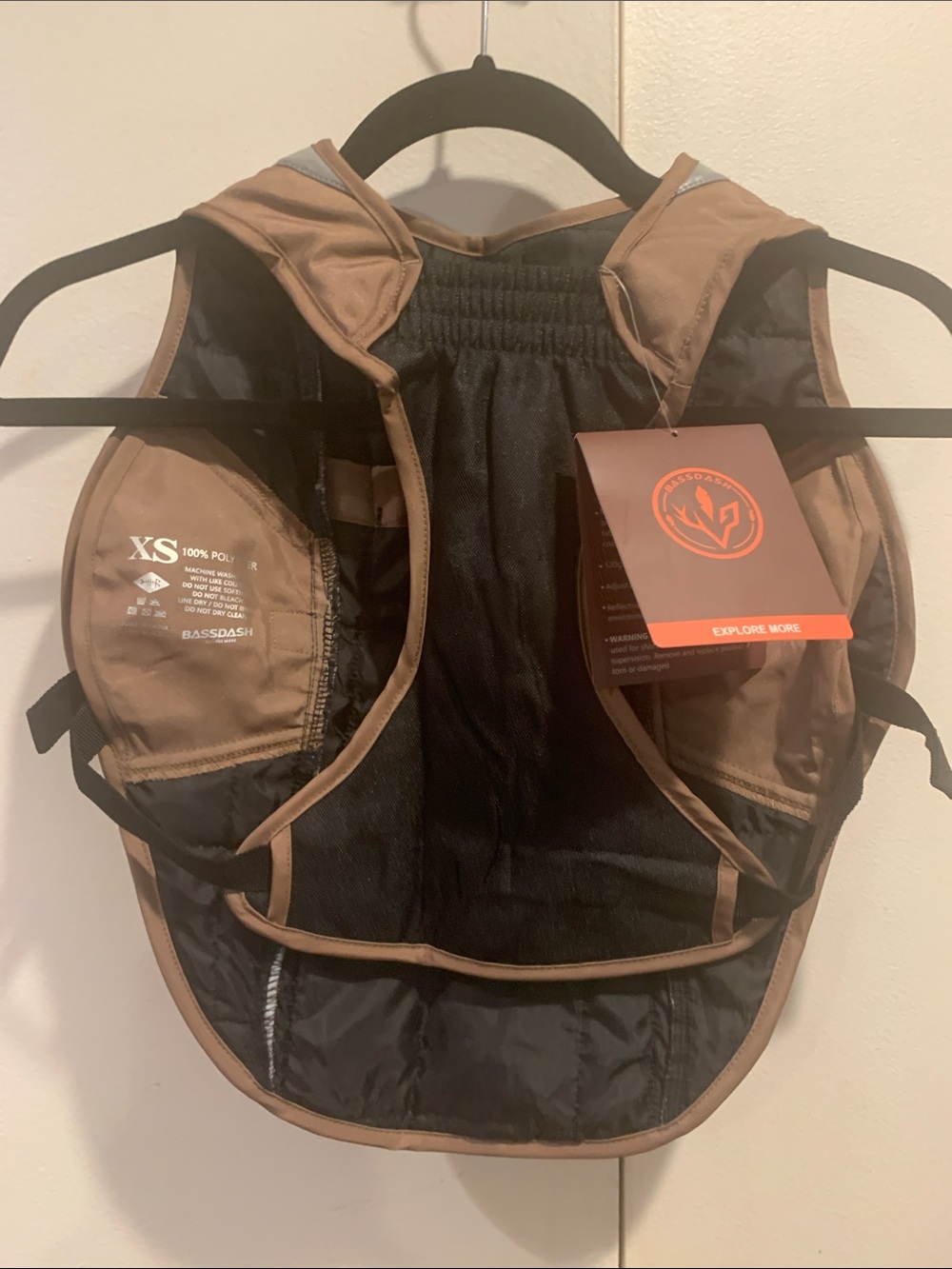 Insulated Hunting Dog Brown Vest -XS
